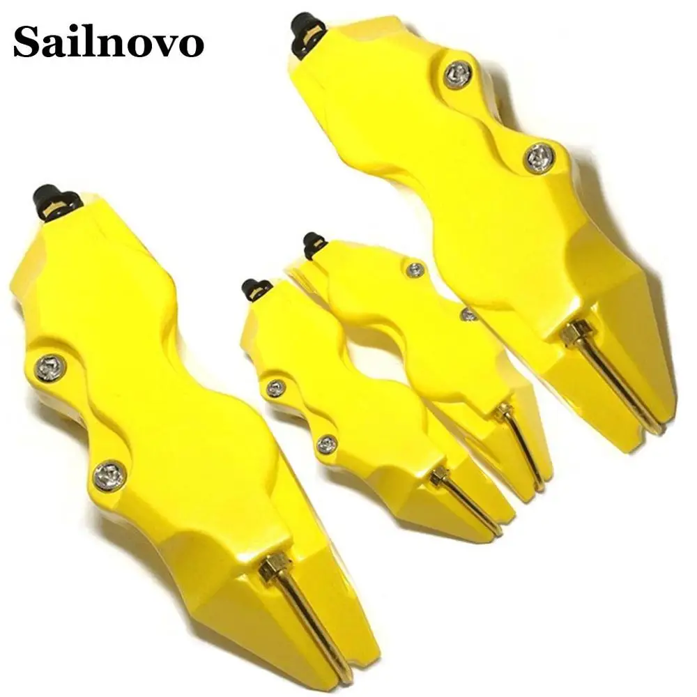 Yellow 4 шт./компл. Универсальный Автомобильный суппорт Тормозная крышка инструменты диск для авто суппорт тормозные накладки Стайлинг автомобиля аксессуары Тюнинг автомобиля универсальный - Цвет: Yellow