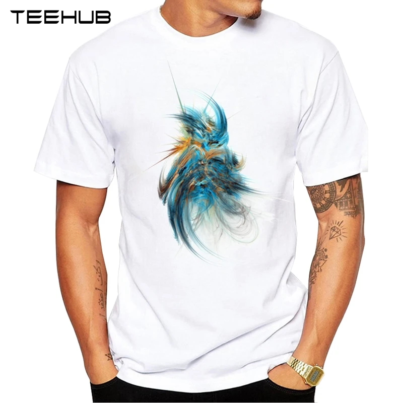 Мужская модная футболка TEEHUB 2019 с рисунком фрактала и коротким рукавом
