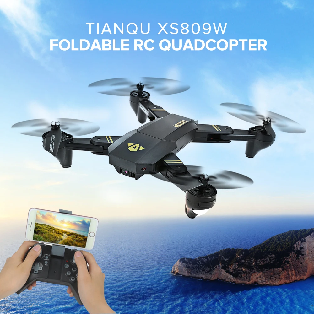 TIANQU XS809HW Радиоуправляемый Дрон с камерой HD WIFI FPV широкоугольным режимом высокой