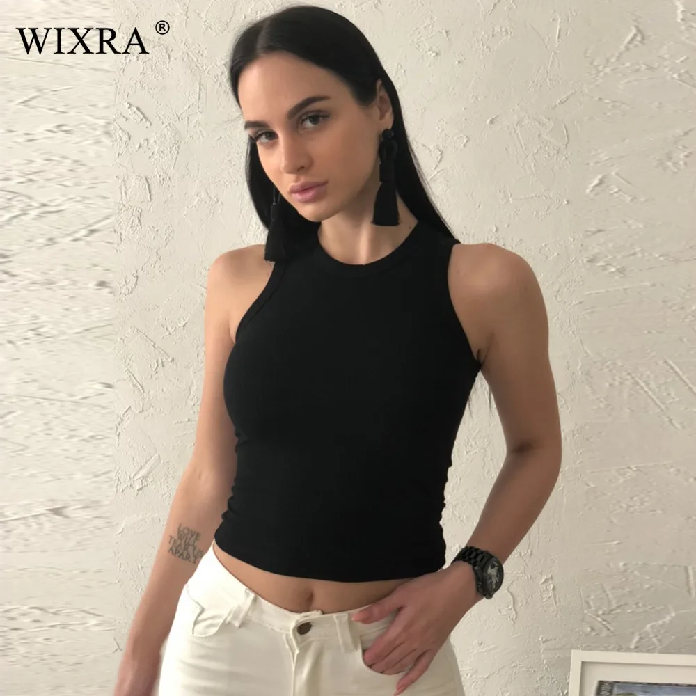 Женский топ на бретельках Wixra базовый хлопковый в черно белую полоску один размер