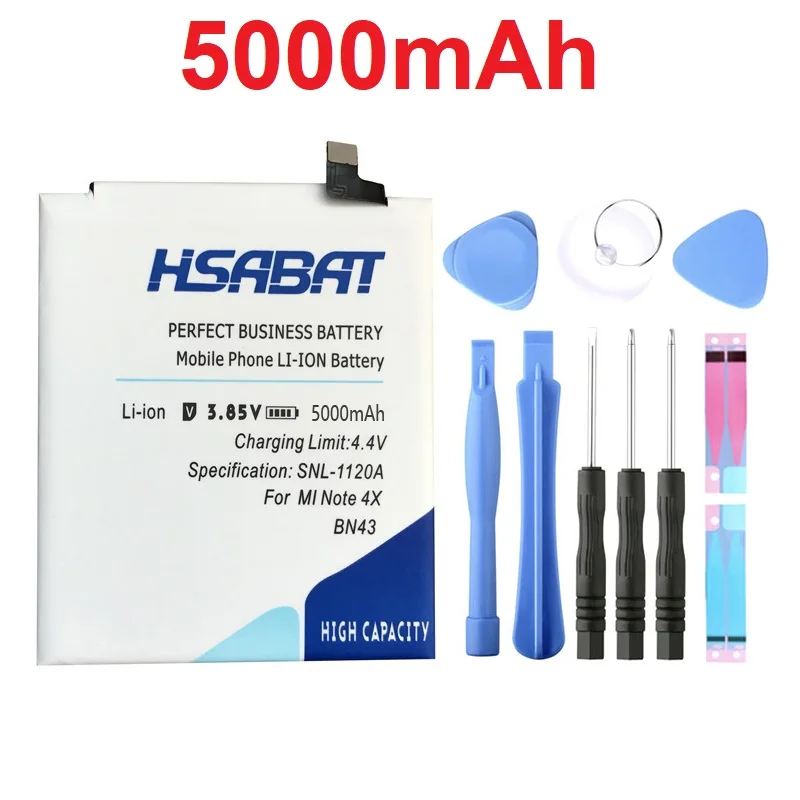HSABAT BN43 BN41 BM45 BM46 BN45 Батарея для Xiaomi Redmi Note 5/Note 4 4X3 2 Note2 Note3 Note4 Note4X Helio X20/Redmi Note 4X Pro - Цвет: BN43 Redmi Note 4X