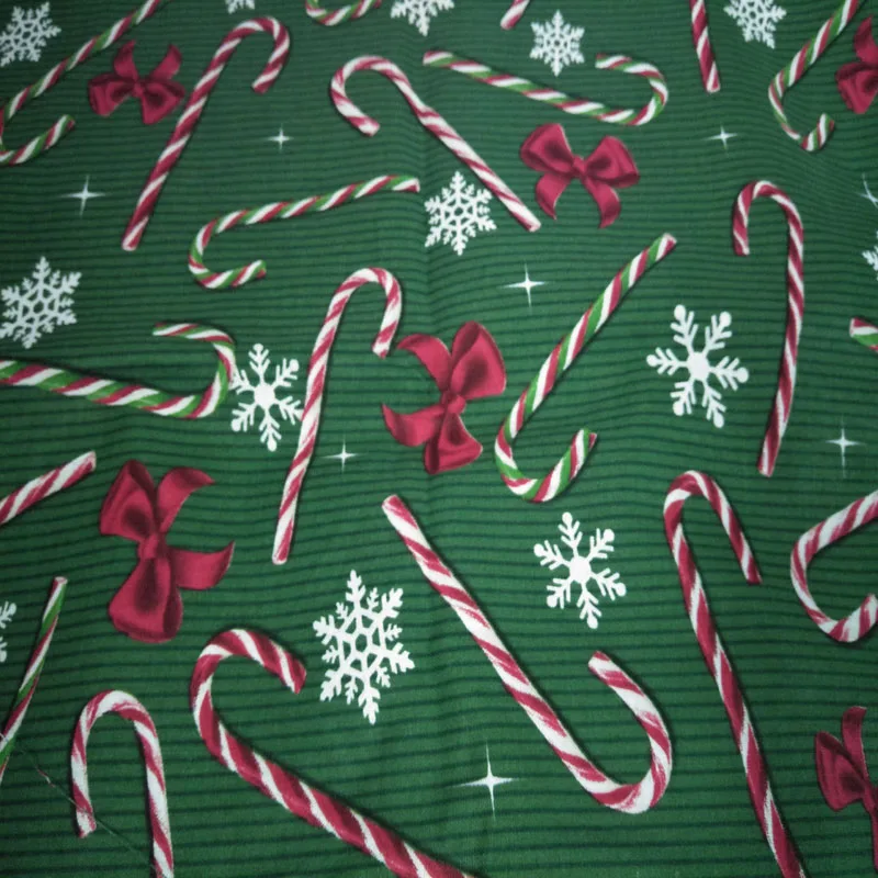Классический Зеленый Merry Christmas Снежинка палочка Sripe печатных хлопчатобумажная ткань для DIY шитья постельных принадлежностей одежды стеганая одежда