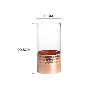 S-Rose Gold Прозрачная стеклянная гидропонная Цветочная ваза Настольный цветочный горшок бонсай бутылка для воды свадебное растение декоративная ваза домашний декор - Цвет: S-Rose Gold