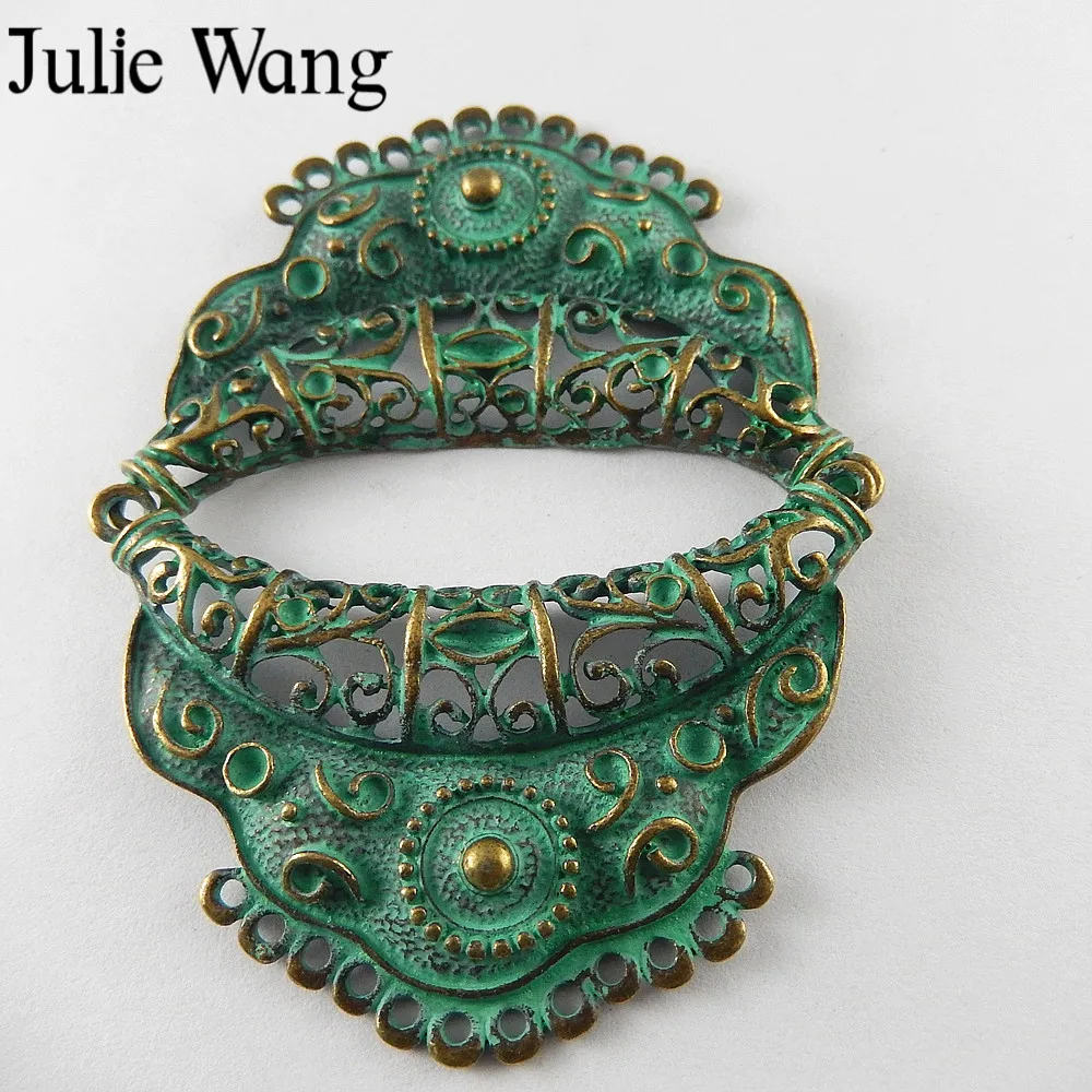 Julie Wang 5 шт. Античная зеленая винтажная Корона шармы соединитель ювелирные