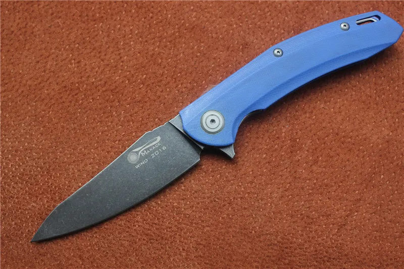 Blue black blade Складной нож Maxace Wind Flipper, лезвие: S35VN, Ручка: G10, тактические карманные ножи для выживания на открытом воздухе, инструменты для повседневного использования - Цвет: Blue black blade