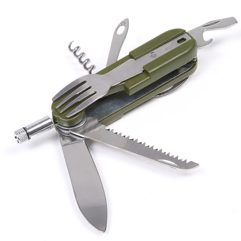 Уличная посуда со светодиодной подсветкой из нержавеющей стали складной