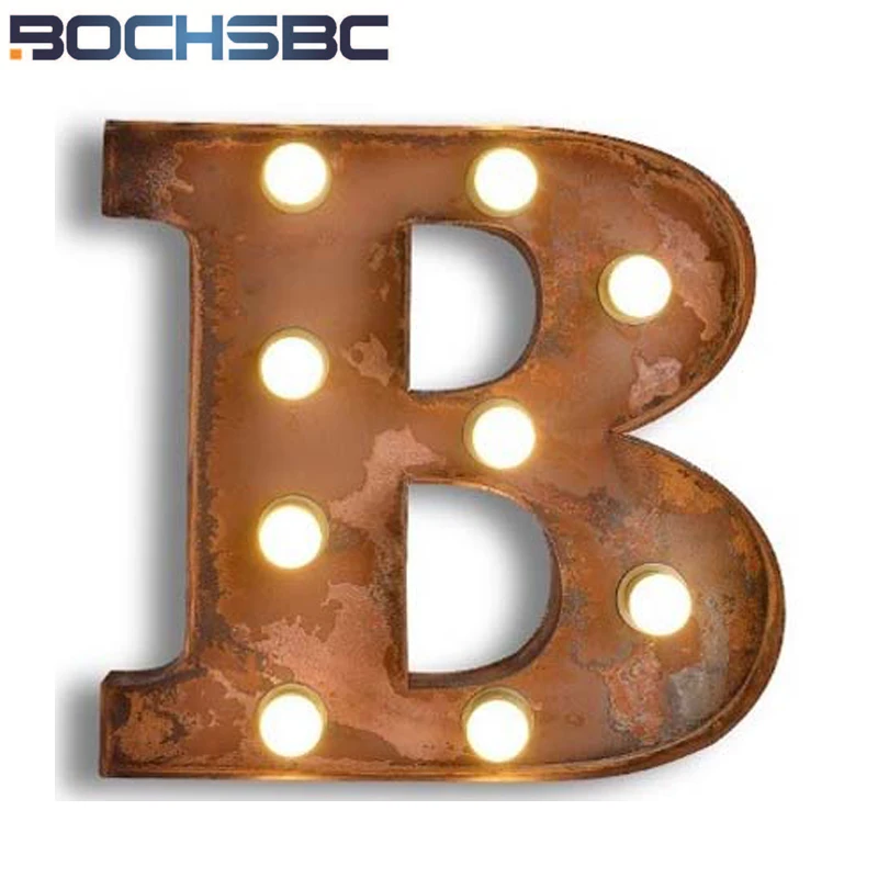 Креативный Железный настенный светильник BOCHSBC с логотипом B Металлические Буквы