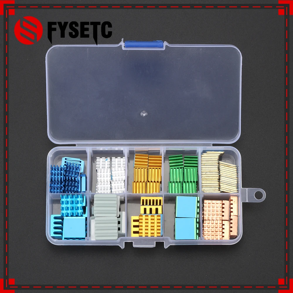 

80pcs/set Blue Set Raspberry Pi 3B + Heat Sink Aluminum + Copper with Logo Cooling Pad disipador Heatsink for Raspberry Pi 3 B+
