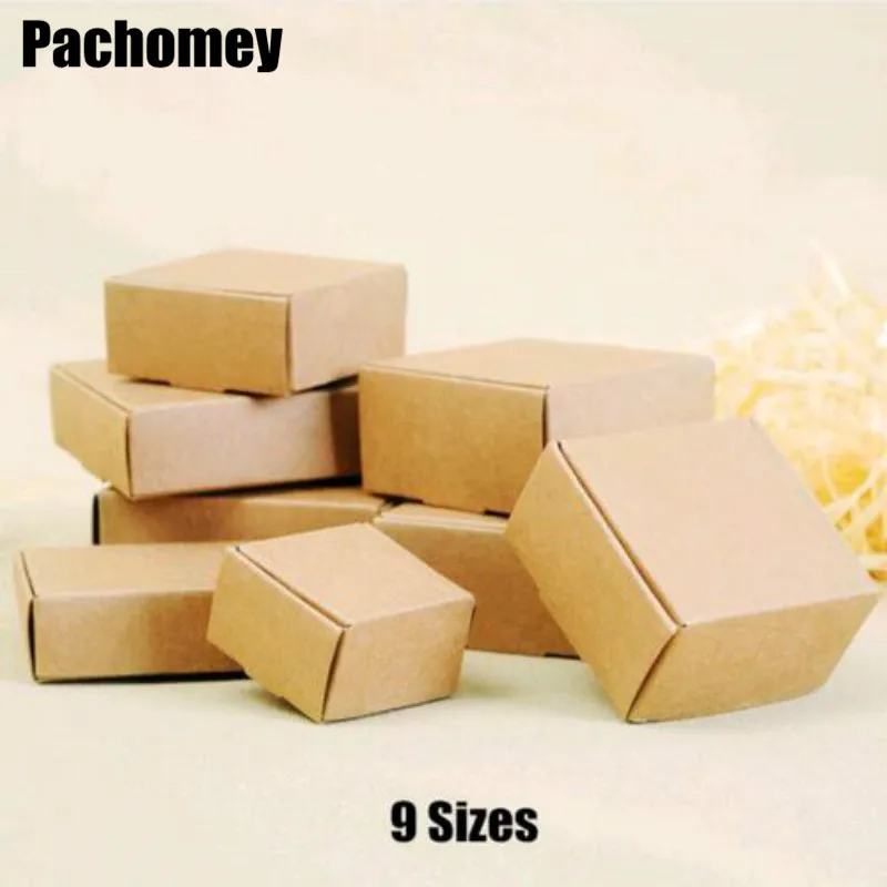 Картонная мини коробка 9 размеров DIY из крафт бумаги Коробка для мыла упаковка