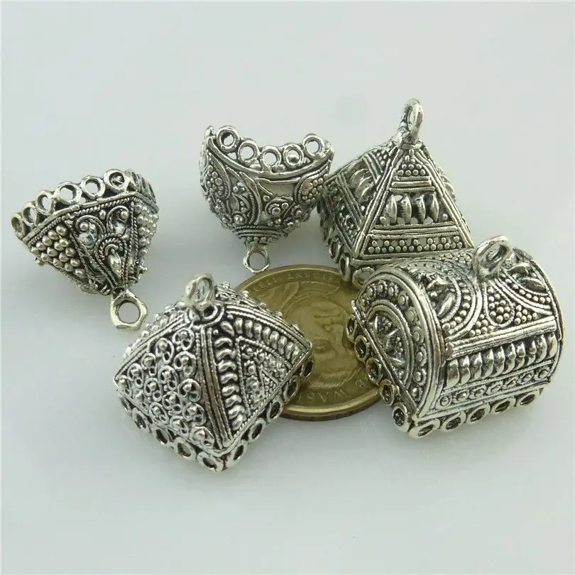 Винтажный квадратный кулон в форме лепестка с бусинами 5 кратный микс|filigree pendants|f
