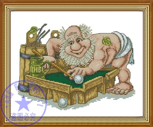 Золотая коллекция Набор для вышивки крестиком смешной старик лысая голова