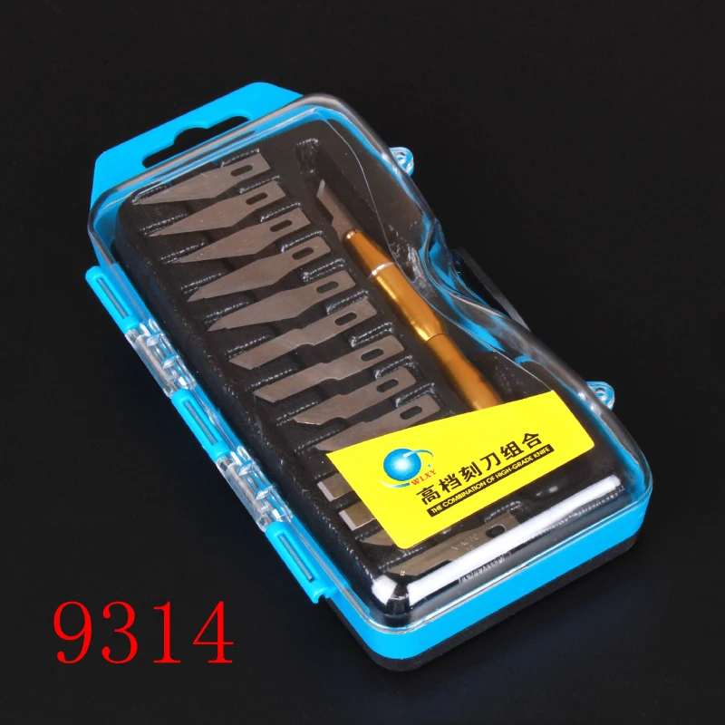 9314 1 Набор, металлическая ручка, лезвие для скальпеля, нож, деревянный резак для бумаги, ручка для рукоделия, гравировка, режущие принадлежности, сделай сам, универсальный канцелярский нож - Цвет: 9314