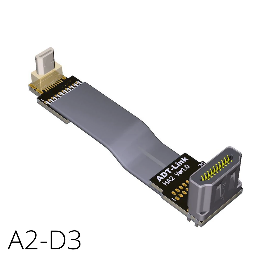 HDMI 2 0 вверх под углом 90 градусов к Micro D Тип Вниз угловой шнур FPV плоский ленточный