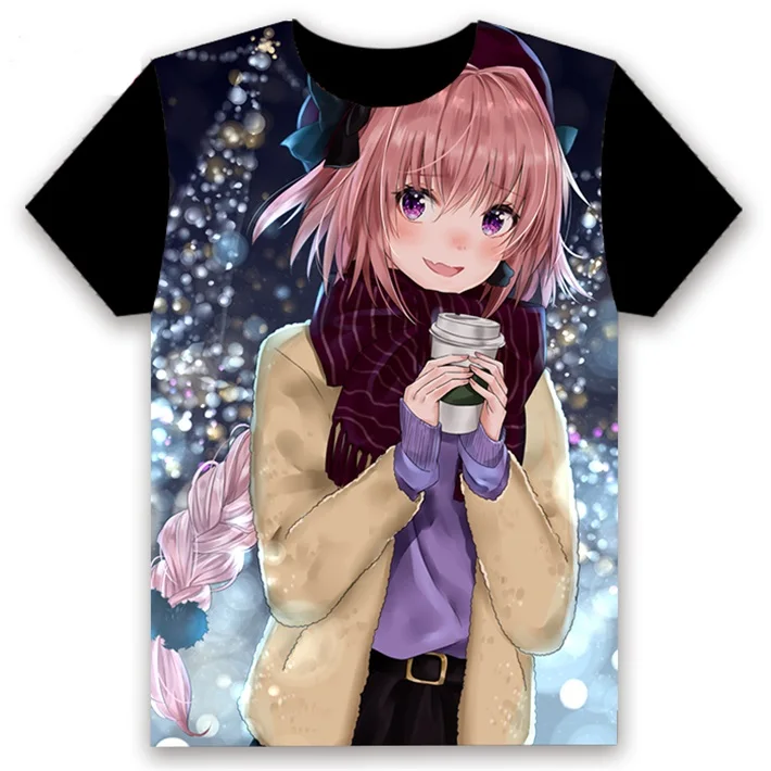 2 Футболка Аниме Манга Fate/Apocrypha Astolfo с принтом Косплей короткий рукав для женщин и мужчин Черная футболка Топы Повседневная летняя забавная рубашка - Цвет: 2