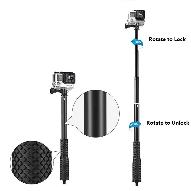 36 &quotGo Pro селфи палка Экшн камера для дайвинга раздвижной алюминиевый монопод GoPro