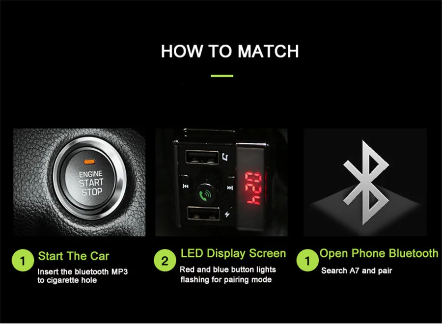 Автомобильный MP3 Bluetooth плеер двойной USB автомобильный MP3 FM передатчик поддержка чтения карты чтения U диск автомобильный передатчик Bluetooth A7