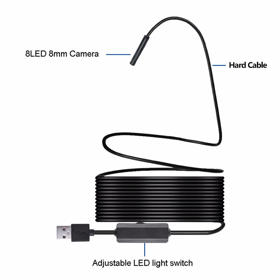 Prostormer 8 мм Wifi эндоскоп 1200P HD Hardwire эндоскоп для Android Iphone 8 светодиодный Endoscopio водонепроницаемый camaras endoscopica 30