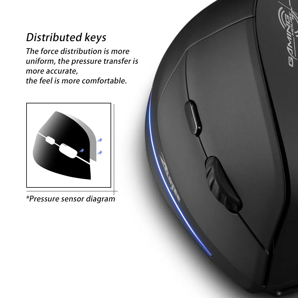 Мышь Ратон Zelotes F 35 2 4 ГГц Вертикальная Беспроводной Перезаряжаемые USB игровая