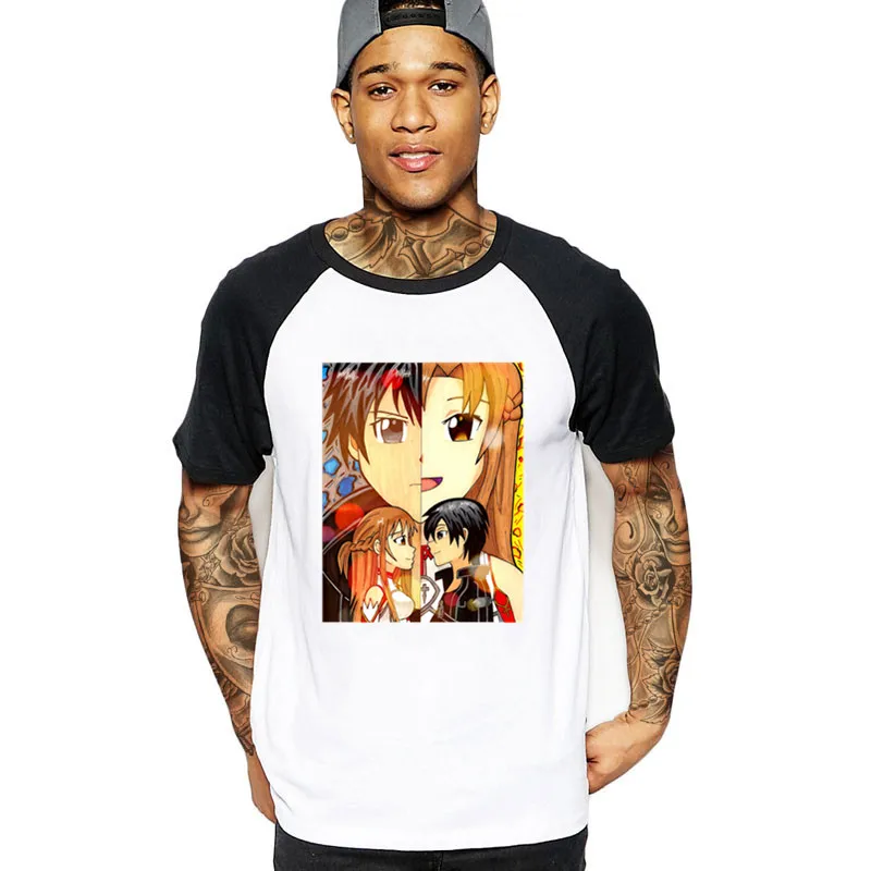 Мода Kirito x меч асуны искусство онлайн Мужская Игра Футболка Забавный 2019 летний