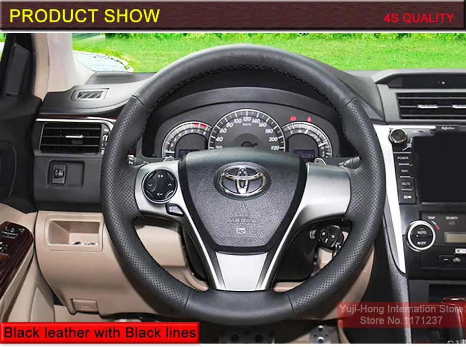 Yuji-Hong чехлы из натуральной кожи для рулевого колеса автомобиля чехол для Toyota Camry 2012 Venza 2013 Camry спортивный верхний слой коровья кожа