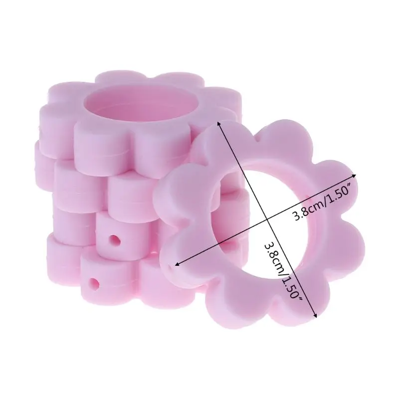 

5Pcs/Set Silicone Beads Sunflower DIY Bead Jewelry Necklace Teether Teething Pendant Non Toxic Soft Hollow Crafts Handmade Dec17