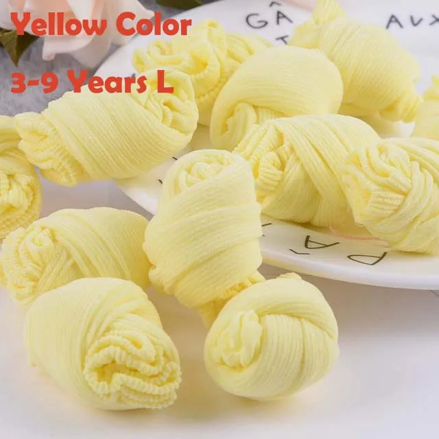 3 to 9 L Yellow 10 пар/упак. Карамельный цвет Детские носки тонкие летние носки для детей, для маленьких мальчиков и девочек, Bebe Meias 0-3-9 лет - Цвет: 3 to 9 L Yellow