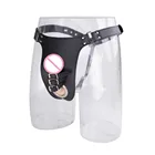 Трусы-стринги мужские, из искусственной кожи, с вырезами, металлическое уплотнительное кольцо