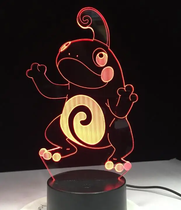 Pokemon Go Lamp 9 Игры "Покемон го" Mimikyu Хо-ой purrloin Magikarp «Pokemon Go» роликой Rayquaza prinplup politoed lugia мультфильм 3D лампа 7 цветов светодиодный настенный Декор ночной Светильник - Испускаемый цвет: Pokemon Go Lamp 9