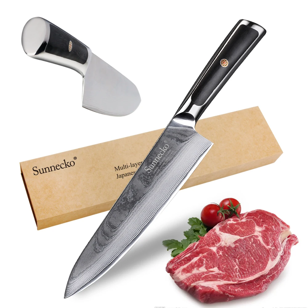 Нож шеф повара SUNNECKO VG10 японские ножи из дамасской стали острый Прочное Лезвие 60HRC