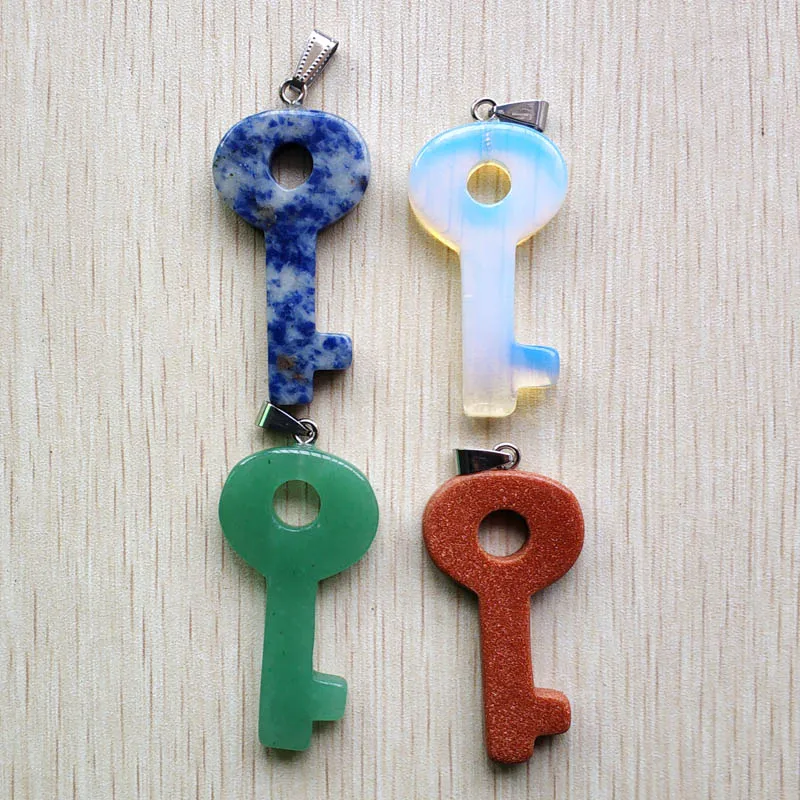 2018 new fashion Assotred natural stone mixed key shape pendants for jewelry making 10pcs/lot Wholesale free shipping | Украшения и