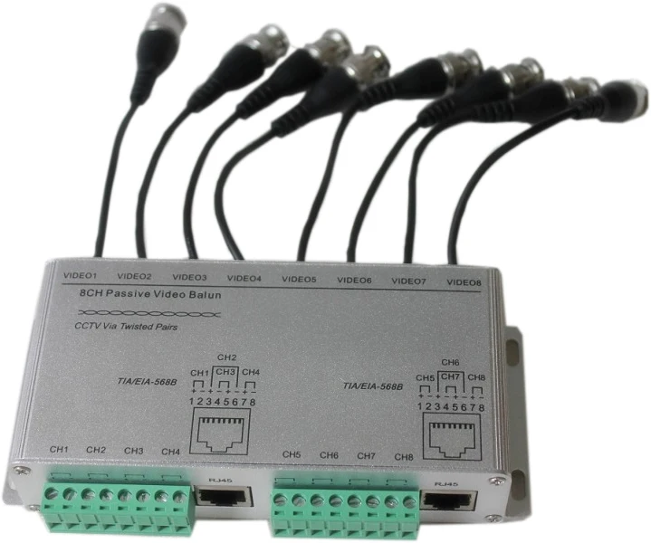 8ch пассивный видео балун utp Видео CCTV 8-канальный передатчик BNC Женский на UTP RJ45