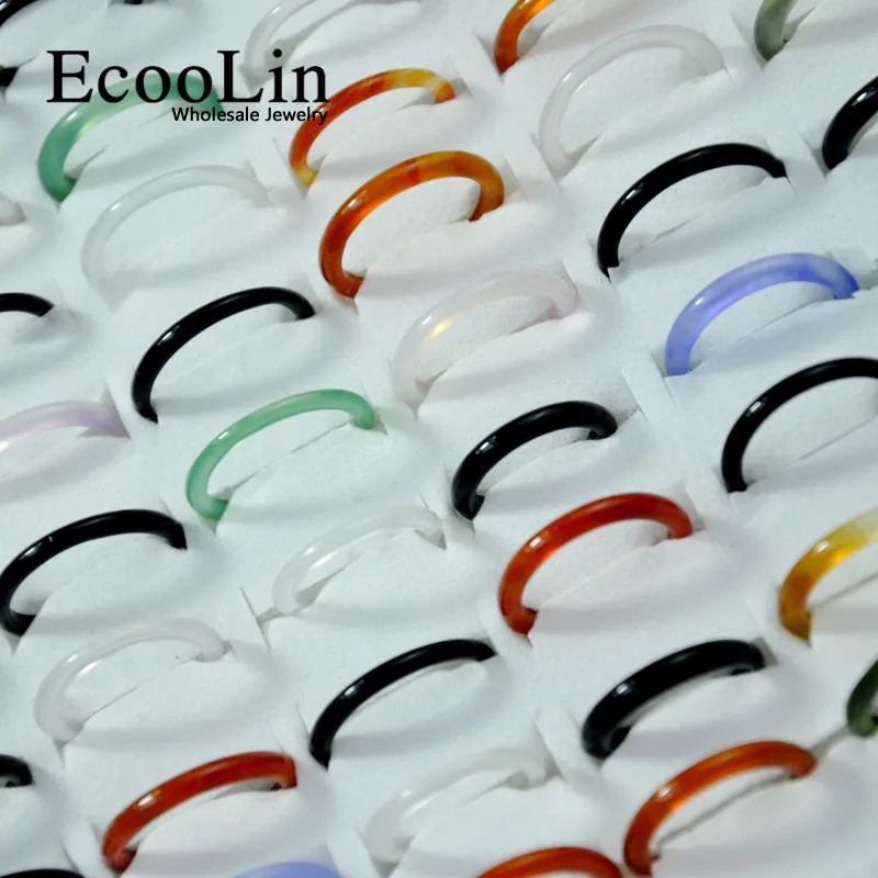 50 шт. EcooLin ювелирные изделия Разноцветные сердолик агат для женщин девочек тонкие