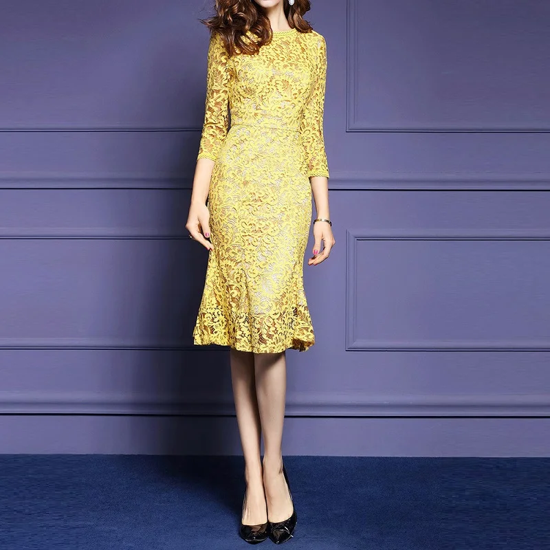 Vestido жемчужное элегантное кружевное женское платье-футляр большого размера 4xl с