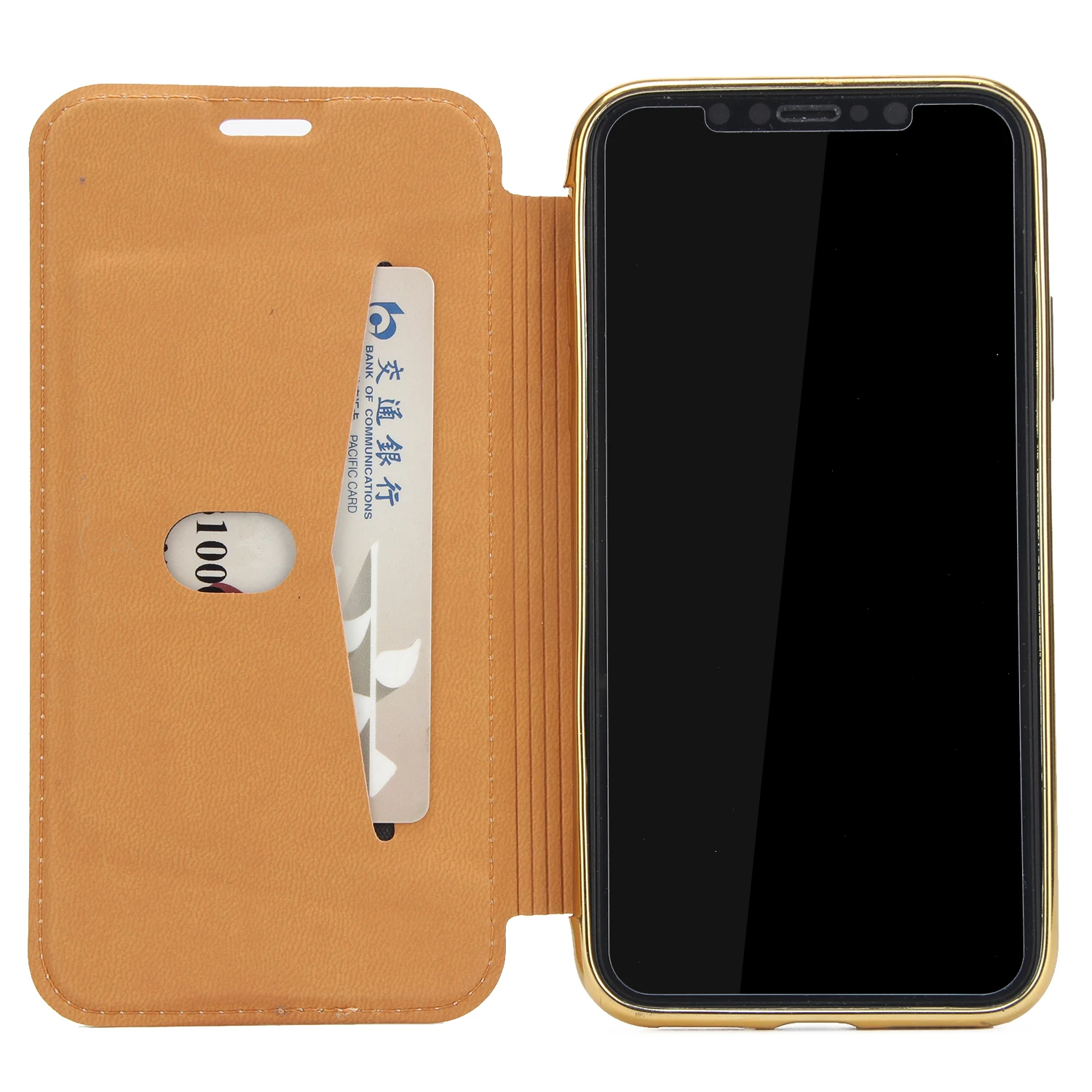 Для iPhone X Case тонкий из искусственной кожи чехол-книжка футляр со слотом для карты