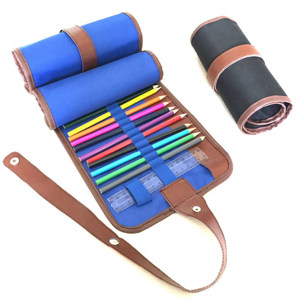 Отверстия Пенал школьный холст рулон сумка Косметическая Кисть для макияжа