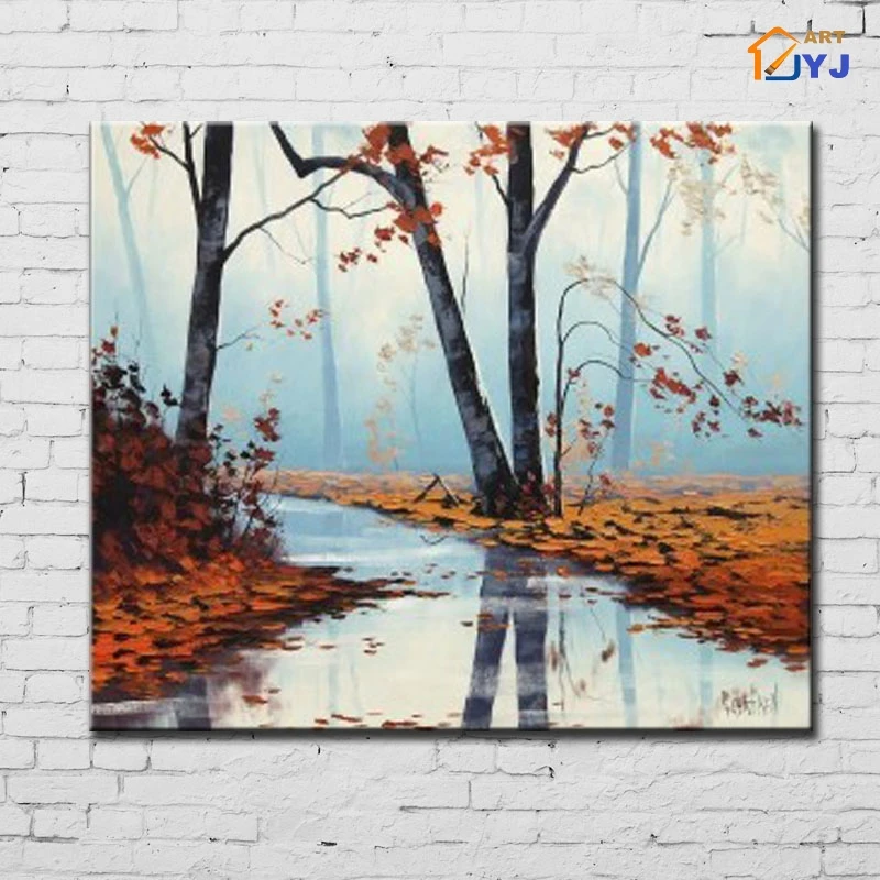 

Impression Landscape Canvas Wall Art Hand Painted Modern Abstract Oil Painting for Living Room Decoration Gift No Framed SL081