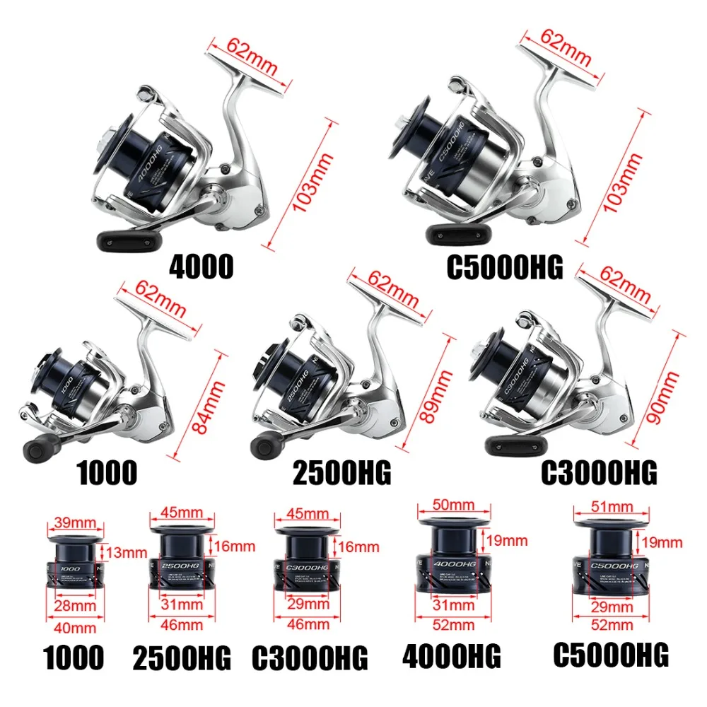SHIMANO спиннингом 4BB NEXAVE Рыбалка Катушка Карп 2500HG C3000HG 4000HG пресная вода морская