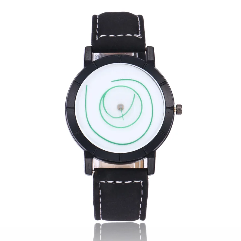 MINHIN новые модные студенческие часы 9 цветов Swirl граффити креативные женские кожаные Наручные часы школьные Relogio Femme - Цвет: 7 green