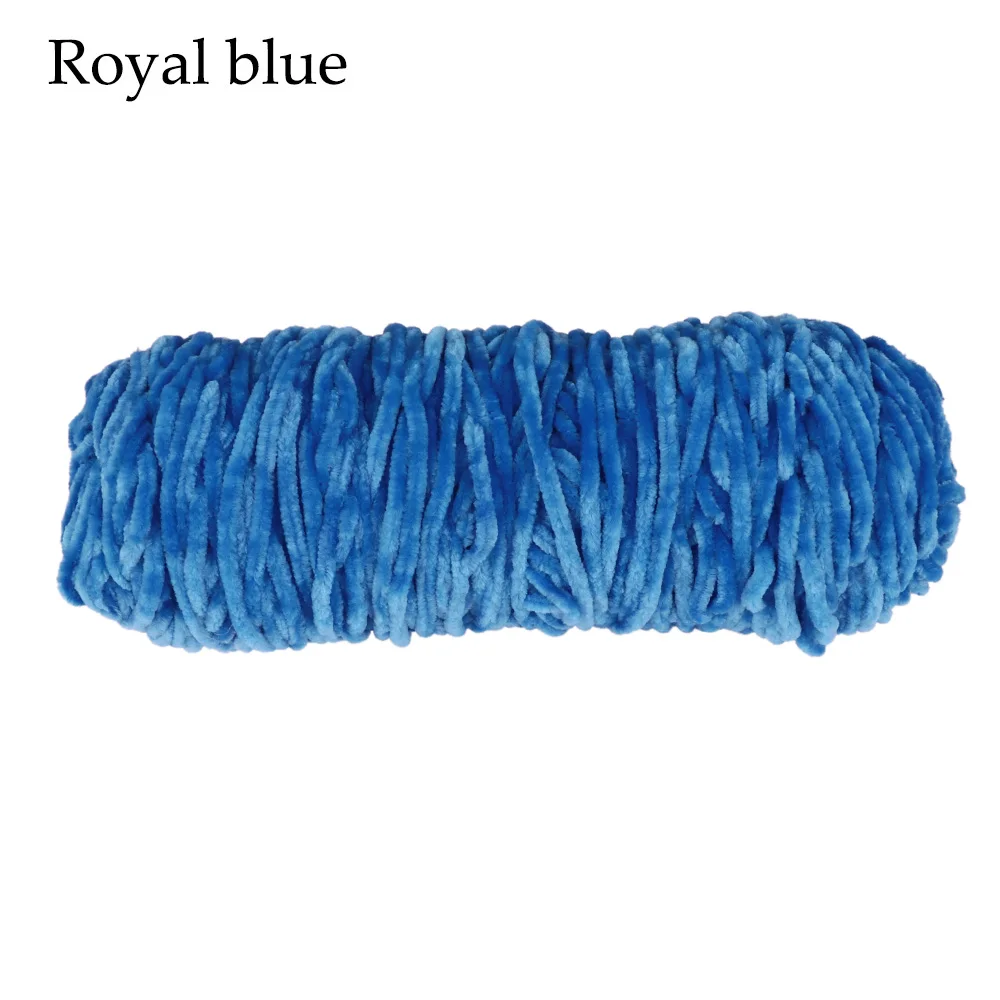 royal blue 1 шт., 100 г, 4 мм-5 мм, шенилловая пряжа, бархатная пряжа, текстурированный полиэстер, смешанный хлопок, предлагаем DIY свитер, шарф, линия, шерстяная пряжа - Цвет: royal blue