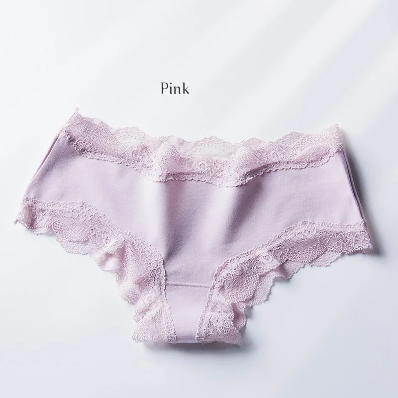 WLSD сексуальные кружевные трусики женские прочный мягкий хлопок Beifs Lingeries Твердые Девушки дышащие трусики для женщин, с низкой талией промежность нижнее белье - Цвет: 8185 Dark Pink