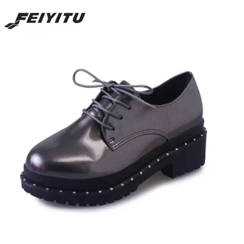 FeiYiTu лидер продаж женская обувь кожаная резиновая для женщин на плоской подошве