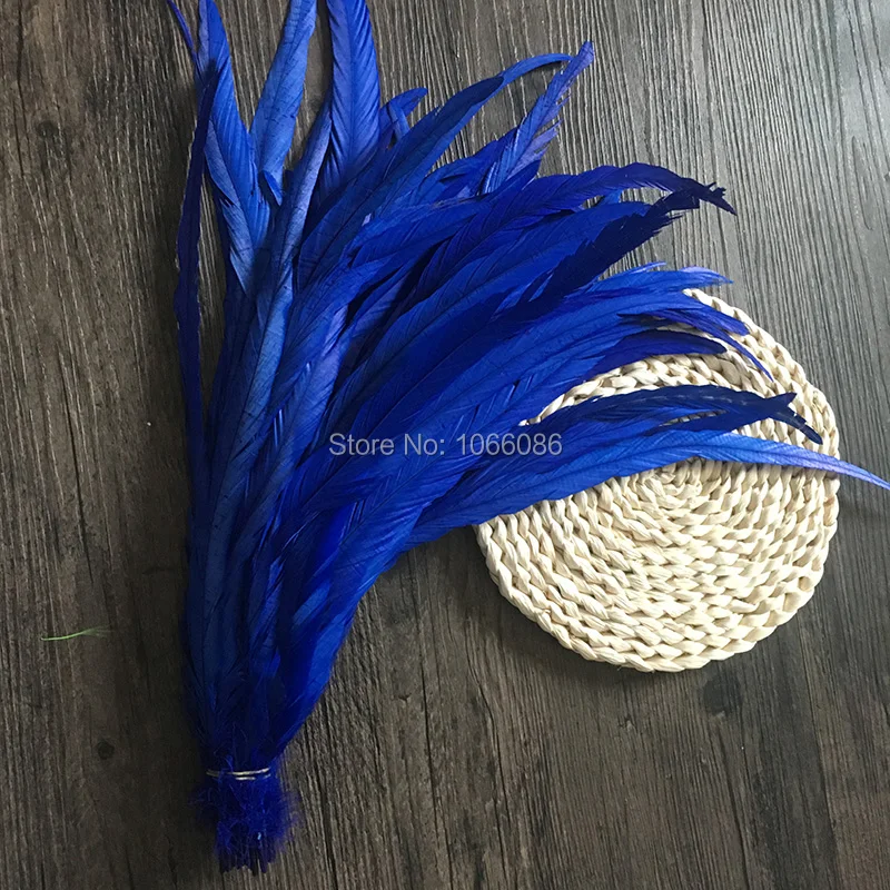 H-Royal blue 500 шт/партия coque перо позолоченное куриное перо 40-45 см 16-18 дюймов золотое покрытие с перьями из хвоста петуха - Цвет: H-Royal blue