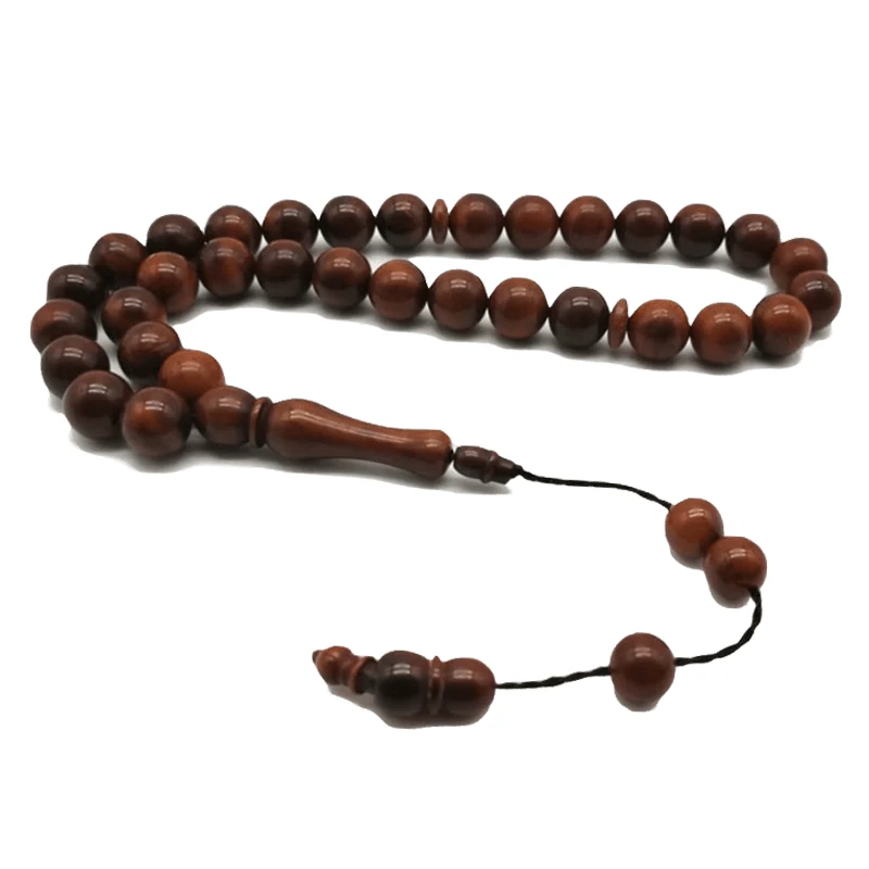 Четки из натурального дерева Tasbih мужские четки 33 бусин 2 размера|Плетеные