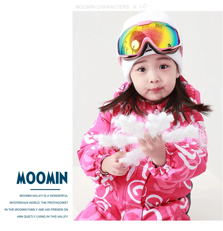 Moomin, Новое поступление, Зимний водонепроницаемый комбинезон, полиэстер, хлопок, наполнитель, комбинезон, зимний комбинезон, цельный комбинезон синего цвета