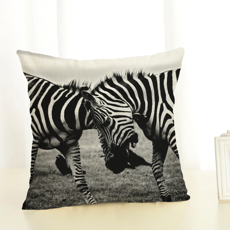 45x45 Подушка с зеброй чехол для дивана Мягкая Наволочка креативная декоративная