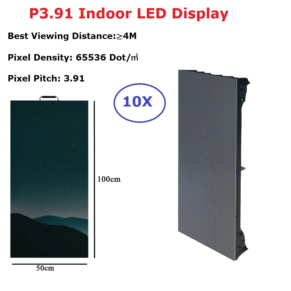 50X150CM Светодиодная панель дисплея P3.91 Крытый Прокат светодиодный экран LED дисплей