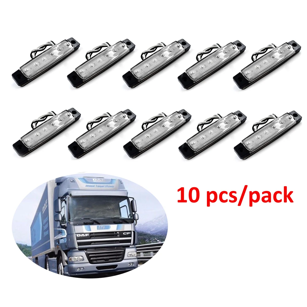 Red White Yellow Blue Green Multiple Flexible Choice Car Truck Marker Trail Side 6 LED Lights Signal Lamp 10PCS/30PCS 12V/24V | Автомобили