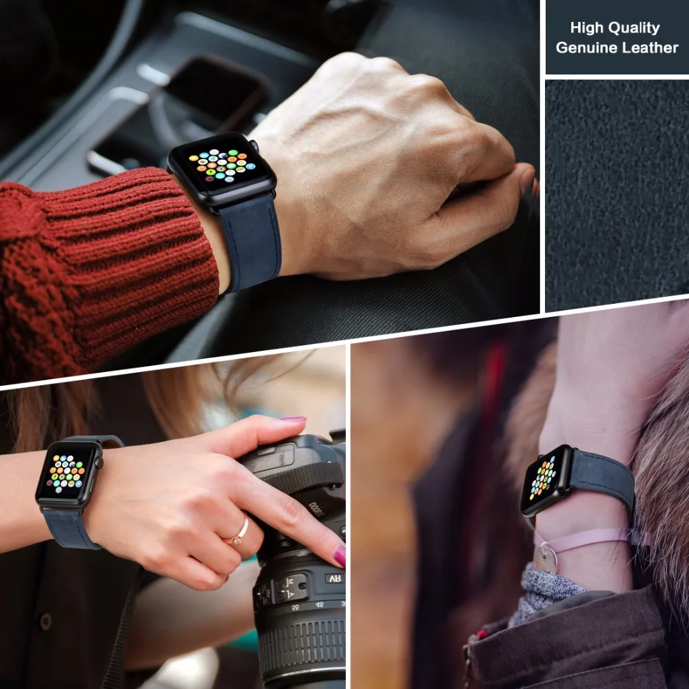 MAIKES ремешок синего цвета замена для наручных часов Apple Watch, версии 44 мм 40 мм, 42 мм, 38 мм, версия 4/3/2/1 браслет для iwatch ремешок для часов аpple