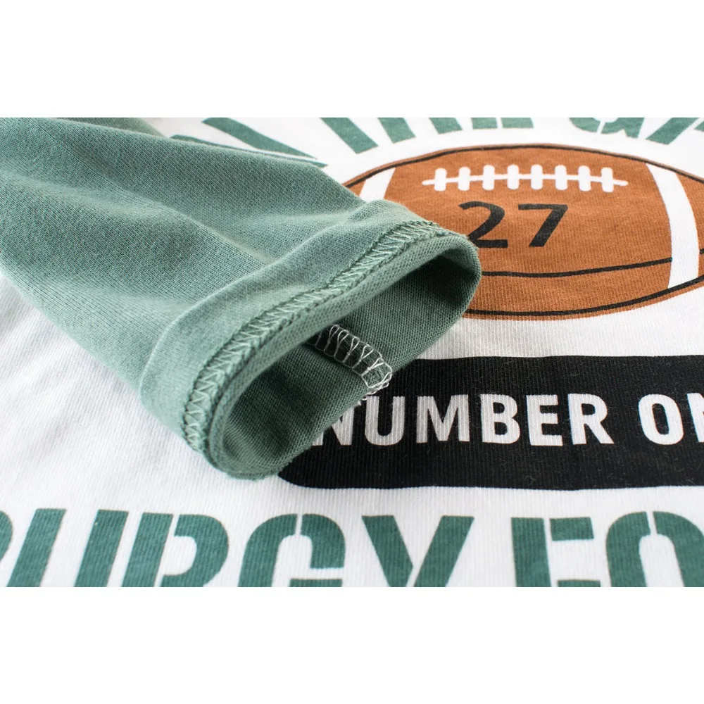 Футболки для мальчиков Симпатичные Fun регби топы девочек осень зима Детская