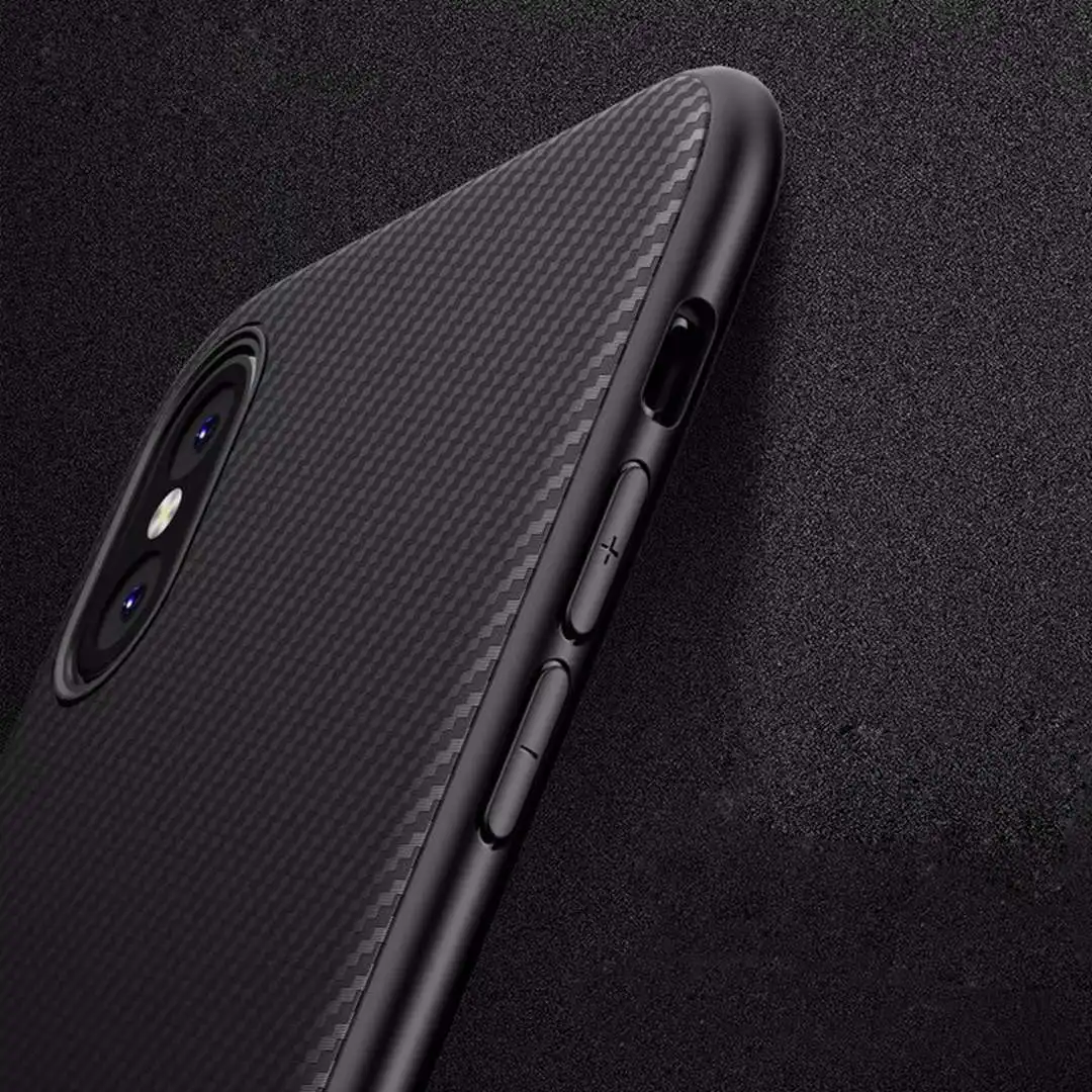 IMIDO чехол из углеродного волокна для телефона iPhone XS MAX ультра тонкий Силикон